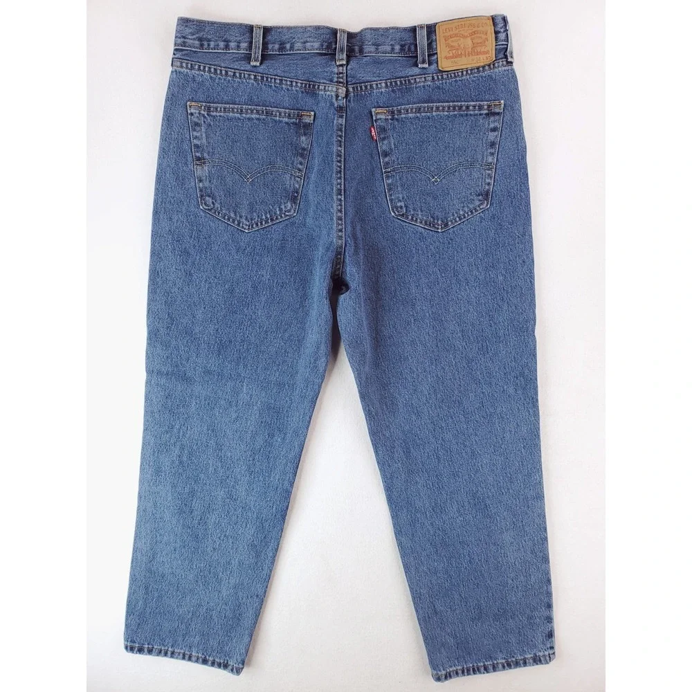Levis 550 Jeans Mens 38x30 Blue Relaxed Tapered Baggy Work Pants 90s Stone Wash